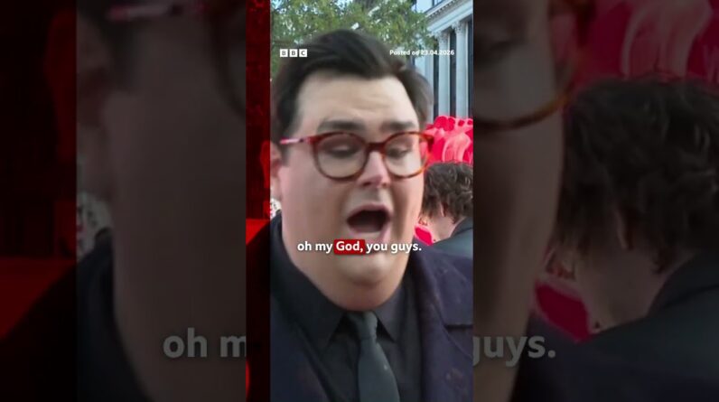 Caleb Hearon joined the original Devil Wears Prada stars for the sequel’s London premier. #BBCNews