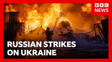 Russian drone and missile attacks kill at least 16 in Ukraine | BBC News
