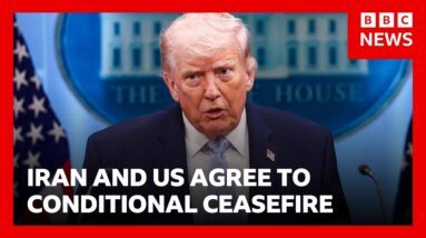 Iran and US agree to conditional ceasefire and opening of Hormuz strait | BBC News