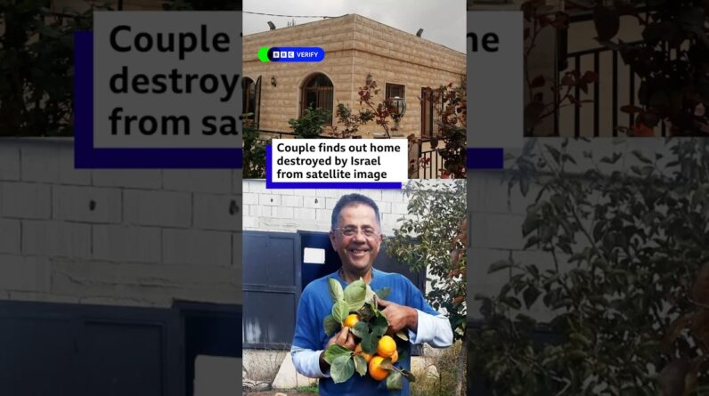 Couple finds out home destroyed by Israel from satellite image. #Lebanon #Israel #BBCNews