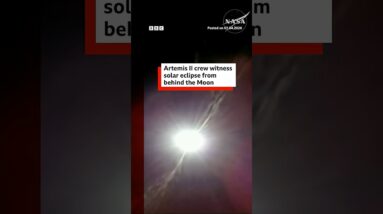Artemis II crew see solar eclipse from behind the Moon. #ArtemisII #BBCNews