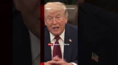 They can't blackmail us" says Donald Trump on Iran. #US #Iran #BBCNews