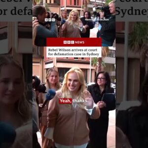 Rebel Wilson arrives at court for defamation case. #RebelWilson #CharlotteMacInnes #BBCNews