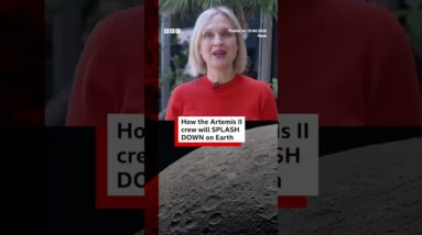 How do the Artemis II astronauts land back on Earth? #Nasa #Artemis #BBCNews