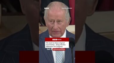 'We are meeting at times of great uncertainty', says King Charles. #BBCNews