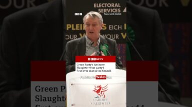 Welsh Green Party leader Anthony Slaughter secured the party's first seat in the Senedd. #BBCNews