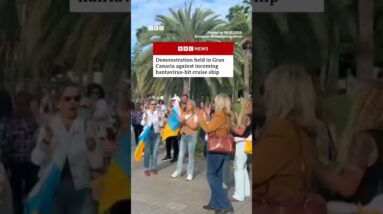 Demonstration held in Gran Canaria against incoming hantavirus-hit cruise ship. #Hantavirus #Shorts