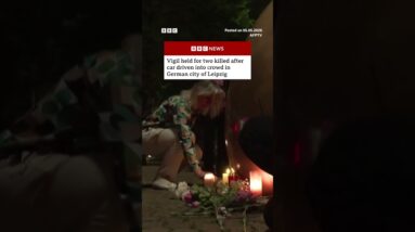 Vigil held after two killed as car driven into crowd in German city of Leipzig. #BBCNews