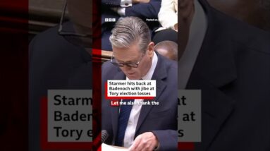 Keir Starmer hits back at Kemi Badenoch with jibe at Conservative election losses. #BBCNews