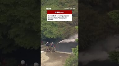 Sacred hall housing Japan's 'eternal flame' destroyed by fire. #Japan #BBCNews