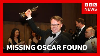 Missing Oscar found after Academy Award winner blocked from taking it on flight | BBC News