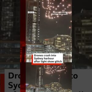 Drones crash into Sydney harbour after light show glitch. #Australia #BBCNews