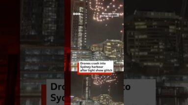 Drones crash into Sydney harbour after light show glitch. #Australia #BBCNews