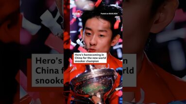 Hero's welcome in China for world snooker champion Wu Yize. #BBCNews