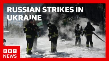 Russian strikes kill 10 as Zelensky says Ukraine hits oil tankers and terminal | BBC News
