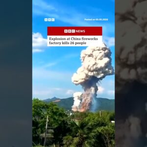 Explosion at China fireworks factory kills 26 people. #China #Shorts #BBCNews