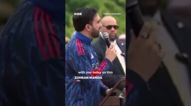 NY Mayor Mamdani wears Arsenal kurta during Eid prayers. #ZohranMamdani #Eid #BBCNews