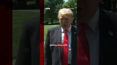 Trump repeats that he is 'not happy' with Iran as deadline to seek approval for war looms. #BBCNews