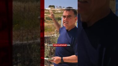 West Bank settlers forced Palestinian to dig up his dad's grave. #WestBank #Israel #BBCNews