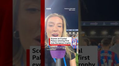 Scenes at Crystal Palace winning first ever European trophy. #BBCNews