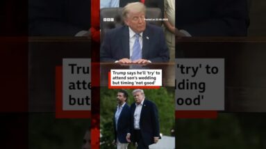 Donald Trump says he'll 'try' to attend son's wedding but timing 'not good’. #BBCNews