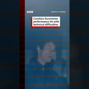 Czechia’s Eurovision performance hit with technical difficulties. #DanielZizka #BBCNews