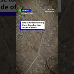 Why is Israel building these long barriers inside Gaza? #BBCNews