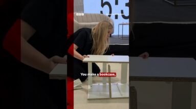 Woman defends Flatpack World Champion title. #BBCNews