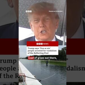 Trump blames vandals for algae and peeling paint on Reflecting Pool. #BBCNews