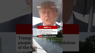Trump blames vandals for algae and peeling paint on Reflecting Pool. #BBCNews