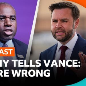 David Lammy tells JD Vance he's wrong over immigration comments | BBC Newscast