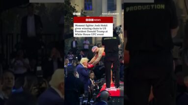 Trump and thousands of others watch UFC fight on White House lawn. #UFC #DonaldTrump #BBCNews