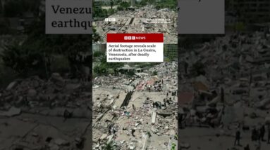 Aerial footage reveals scale of destruction in La Guaira, Venezuela. #BBCNews