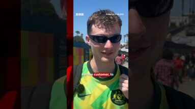 International fans visiting the US for the World Cup react to tipping culture. #BBCNews