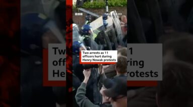 Two arrests as 11 police officers hurt during Henry Nowak protests. #BBCNews