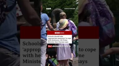 UK schools will have to "gauge local conditions" to manage the heatwave, Keir Starmer said. #BBCNews