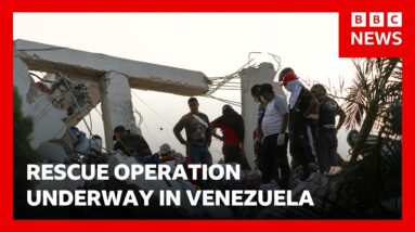 Venezuelan president says she has faith rescuers will find survivors of earthquakes | BBC News