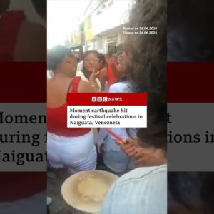 Moment earthquake hit during festival celebrations in Venezuela. #Venezuela #Earthquake #BBCNews
