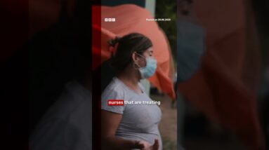 Venezuela earthquake survivors cared for at makeshift hospital. #Venezuela #BBCNews
