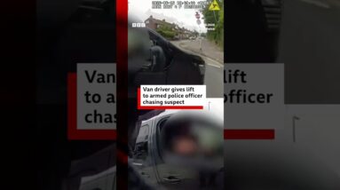 Van driver helps armed police chase down fleeing suspect. #Kent #UKPolice #BBCNews