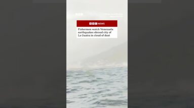 Fishermen witness earthquake shrouding Venezuelan city in dust. #BBCNews