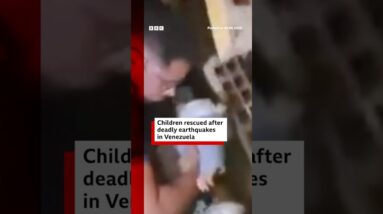 Children in Venezuela rescued from building following earthquakes. #bbcnews