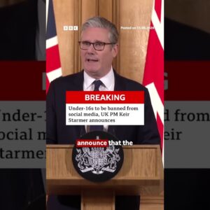 Under-16s to be banned from social media, UK PM announces. #Shorts #BBCNews