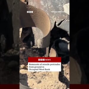 Part of a missile lands in the Israeli-occupied West Bank. #BBCNews