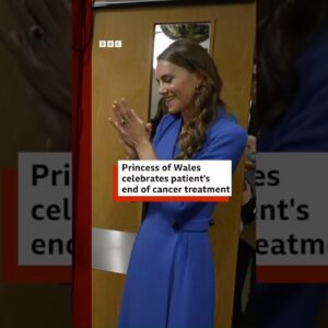 Princess of Wales celebrates patient's end of cancer treatment. #BBCNews