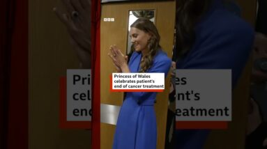 Princess of Wales celebrates patient's end of cancer treatment. #BBCNews