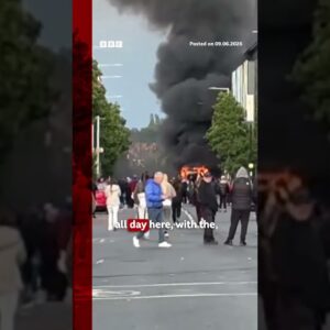 Protesters gather near Belfast city centre after knife attack. #BBCNews