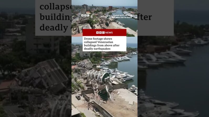 Drone footages shows destruction in Venezuela after earthquakes. #BBCNews