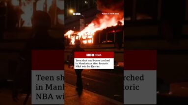 Teen shot and buses torched in Manhattan after NBA win for Knicks. #NewYork #Knicks #BBCNews