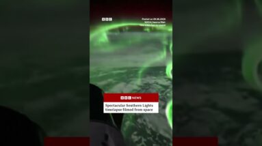 Timelapse of Southern Lights display from space #BBCNews